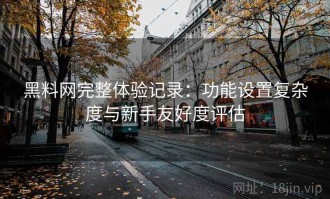 黑料网完整体验记录：功能设置复杂度与新手友好度评估