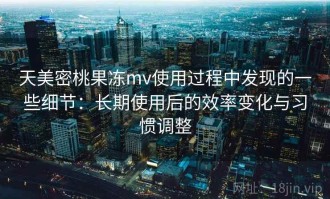 天美密桃果冻mv使用过程中发现的一些细节：长期使用后的效率变化与习惯调整