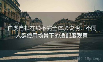白虎自扣在线不完全体验说明：不同人群使用场景下的适配度观察