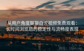 从用户角度聊聊白虎视频免费观看：长时间浏览后的稳定性与流畅度表现
