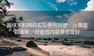 围绕黑料网的实际使用感想：分类是否清晰，对查找内容是否友好