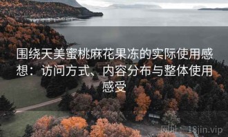 围绕天美蜜桃麻花果冻的实际使用感想：访问方式、内容分布与整体使用感受