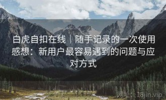 白虎自扣在线｜随手记录的一次使用感想：新用户最容易遇到的问题与应对方式