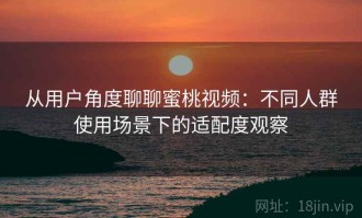 从用户角度聊聊蜜桃视频：不同人群使用场景下的适配度观察
