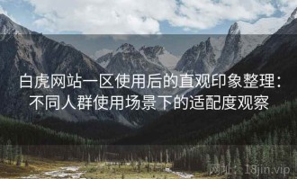 白虎网站一区使用后的直观印象整理：不同人群使用场景下的适配度观察