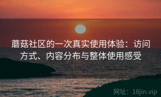 蘑菇社区的一次真实使用体验：访问方式、内容分布与整体使用感受