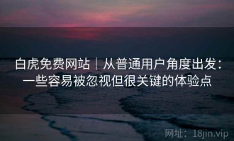 白虎免费网站｜从普通用户角度出发：一些容易被忽视但很关键的体验点
