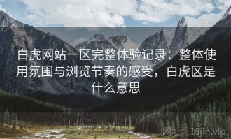 白虎网站一区完整体验记录：整体使用氛围与浏览节奏的感受，白虎区是什么意思