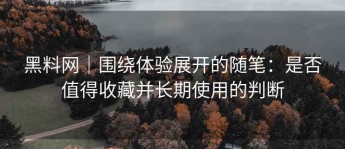 黑料网｜围绕体验展开的随笔：是否值得收藏并长期使用的判断