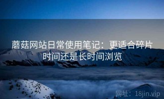 蘑菇网站日常使用笔记：更适合碎片时间还是长时间浏览
