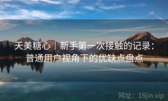 天美糖心｜新手第一次接触的记录：普通用户视角下的优缺点盘点