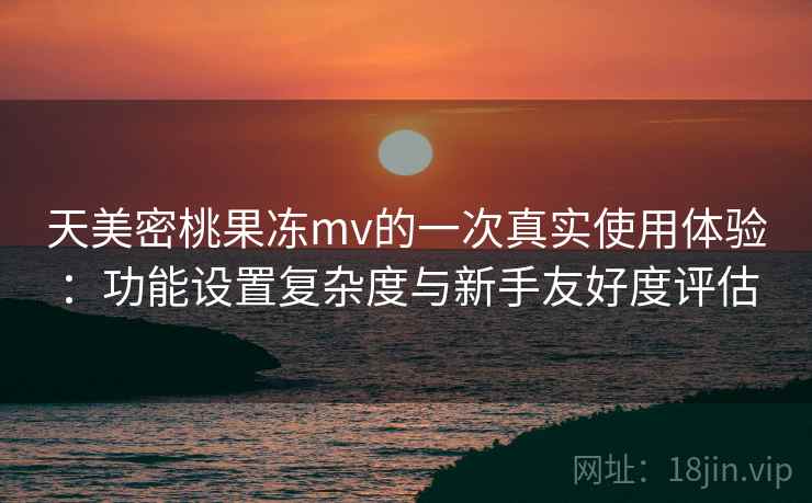 天美密桃果冻mv的一次真实使用体验：功能设置复杂度与新手友好度评估