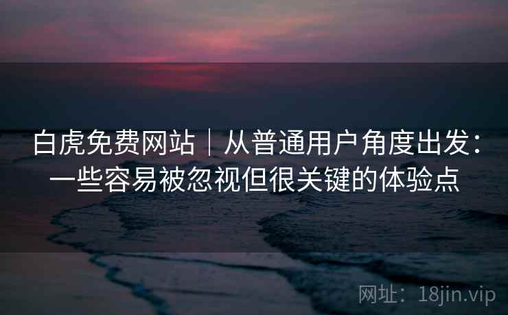 白虎免费网站｜从普通用户角度出发：一些容易被忽视但很关键的体验点