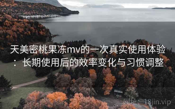 天美密桃果冻mv的一次真实使用体验：长期使用后的效率变化与习惯调整