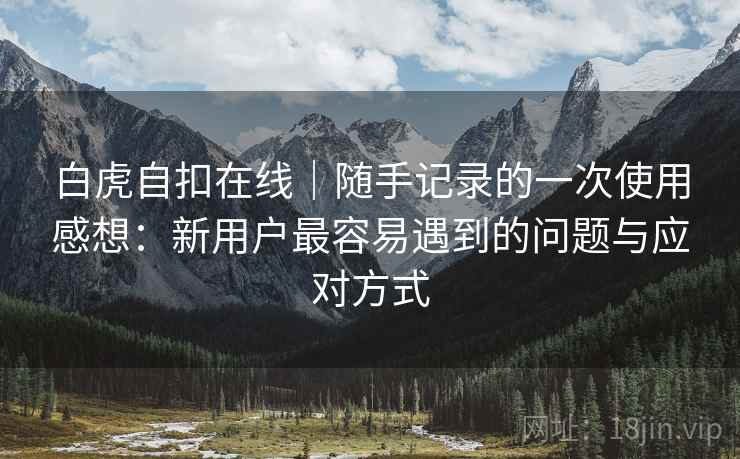 白虎自扣在线｜随手记录的一次使用感想：新用户最容易遇到的问题与应对方式