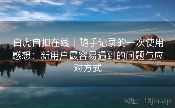白虎自扣在线｜随手记录的一次使用感想：新用户最容易遇到的问题与应对方式