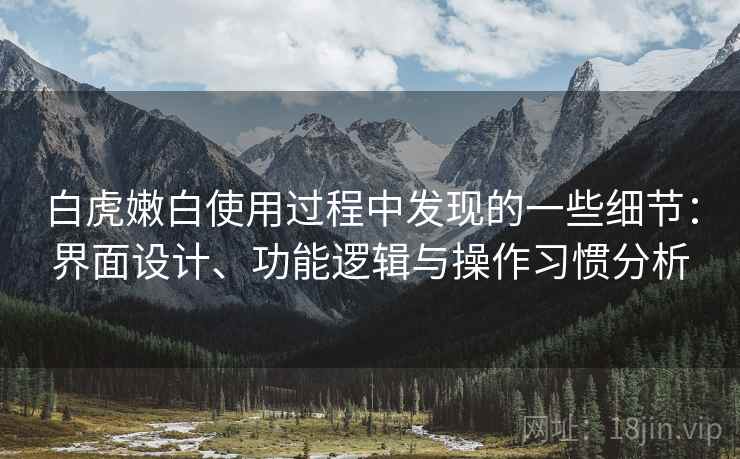 白虎嫩白使用过程中发现的一些细节：界面设计、功能逻辑与操作习惯分析