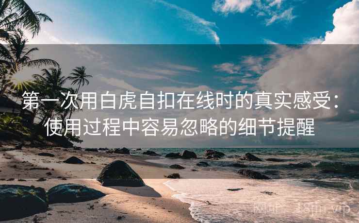 第一次用白虎自扣在线时的真实感受:使用过程中容易忽略的细节提醒 第一次用白虎自扣在线时的真实感受:使用过程中容易忽略的细节提醒