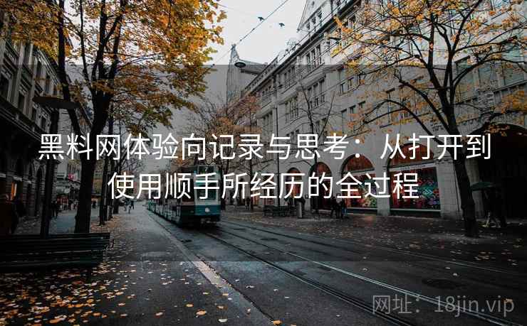 黑料网体验向记录与思考：从打开到使用顺手所经历的全过程