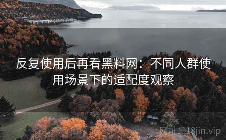 反复使用后再看黑料网：不同人群使用场景下的适配度观察