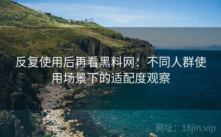 反复使用后再看黑料网：不同人群使用场景下的适配度观察