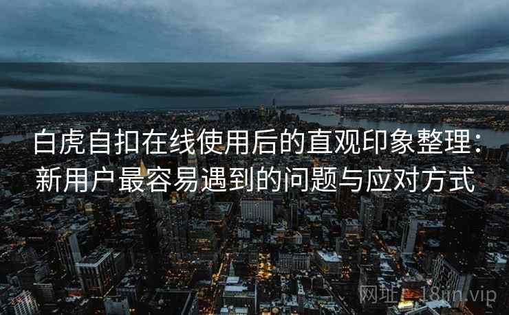 白虎自扣在线使用后的直观印象整理：新用户最容易遇到的问题与应对方式